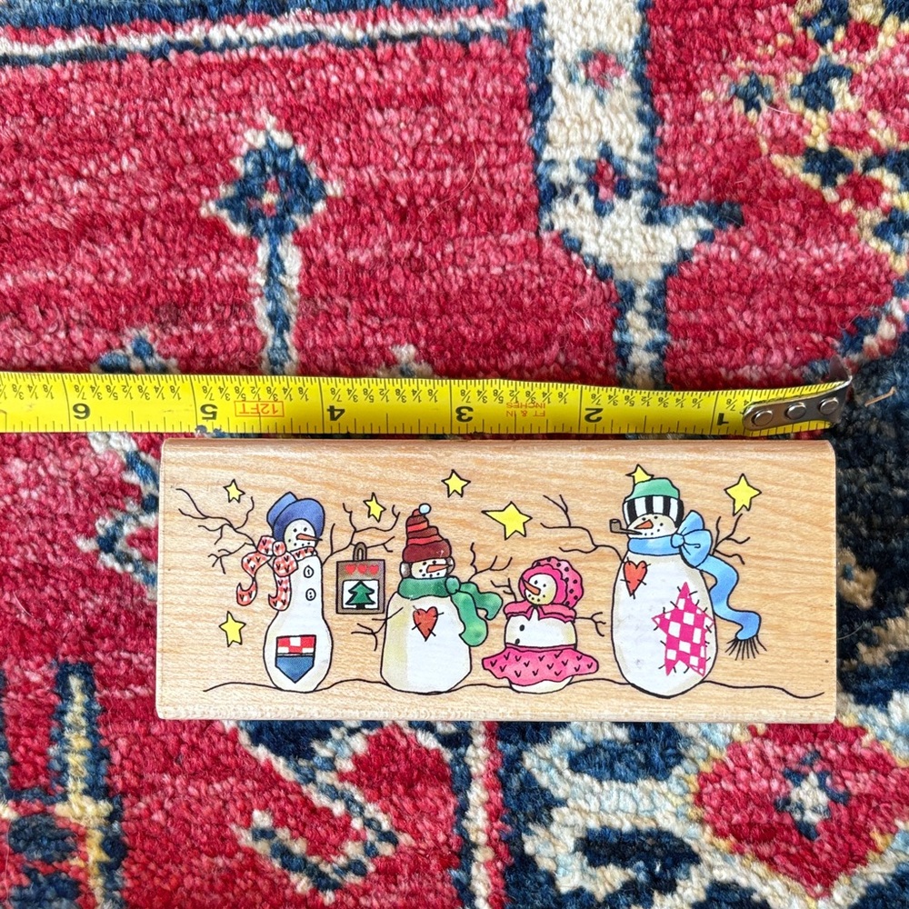 Festive Snowman Wooden Block Decor